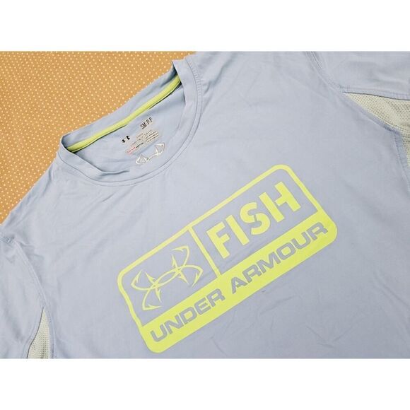 UNDER ARMOUR ISO CHILL HEATGEAR LOOSE FISHING SHIRT MENS Small Blue - Picture 1 of 12
